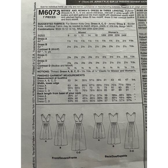 McCalls pattern 6073 maxi dress fit and flare v neck - Picture 4 of 6